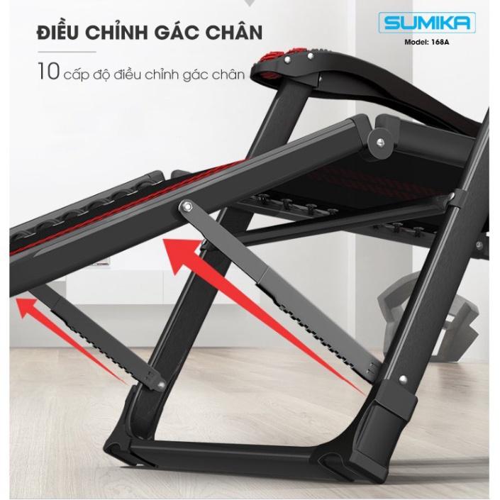 Ghế xếp ngã giường SUMIKA 168, 168A - tải trọng 300kg, có thêm con lăn massage tay cho mẫu 2020