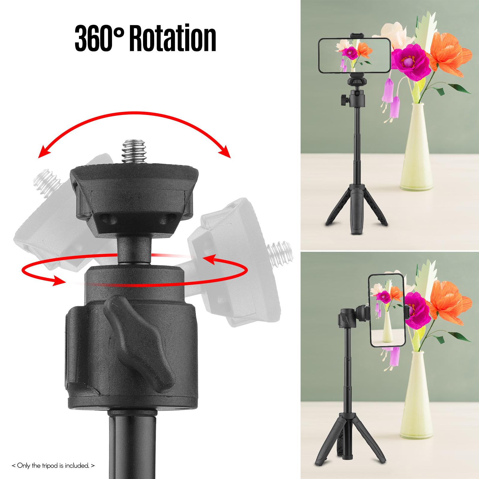 Lightweight Portable Tripod Extendable Tripod Stand Handle Grip with Adjustable Height for Phone Camera Selfie Video