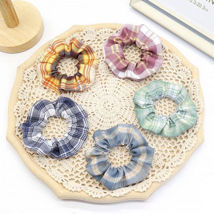 Cột Tóc Scrunchies Caro Đẹp - Dây Buộc Tóc Scrunchie Set Dễ Thương Giá Rẻ (Có Bán Sỉ