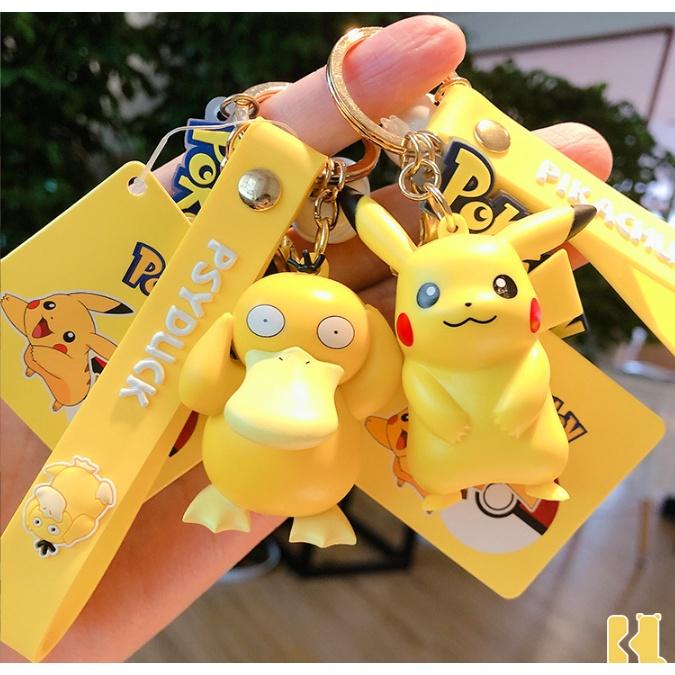 Móc chìa khóa Pokemon Pikachu Rùa nước Vịt ngốc nghếch Rồng lửa Fat Ding Ếch hạt giống