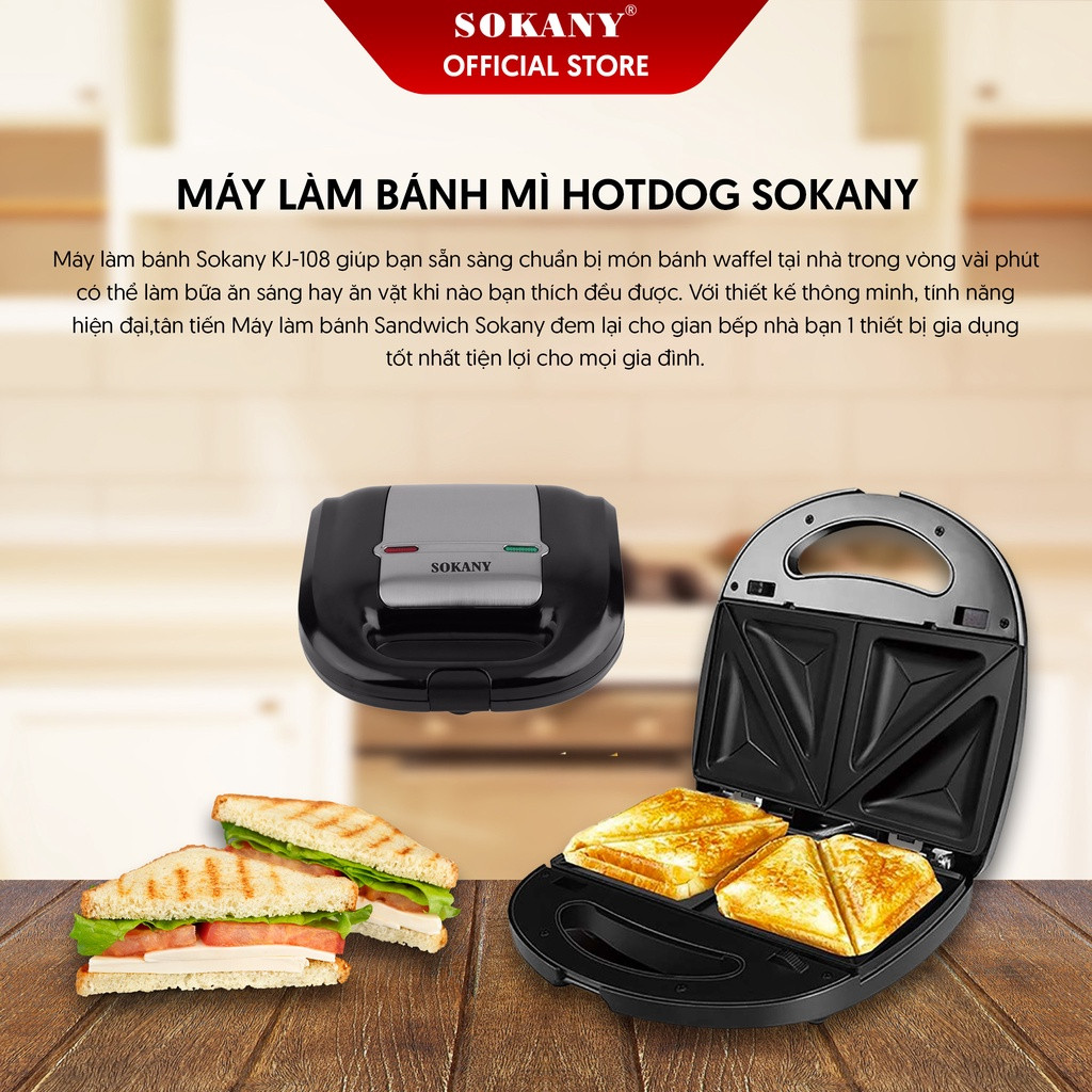 Máy Làm  750W/220V 4 Bánh Hotdog Electric Sandwich Toaster Maker Machine PVN4892