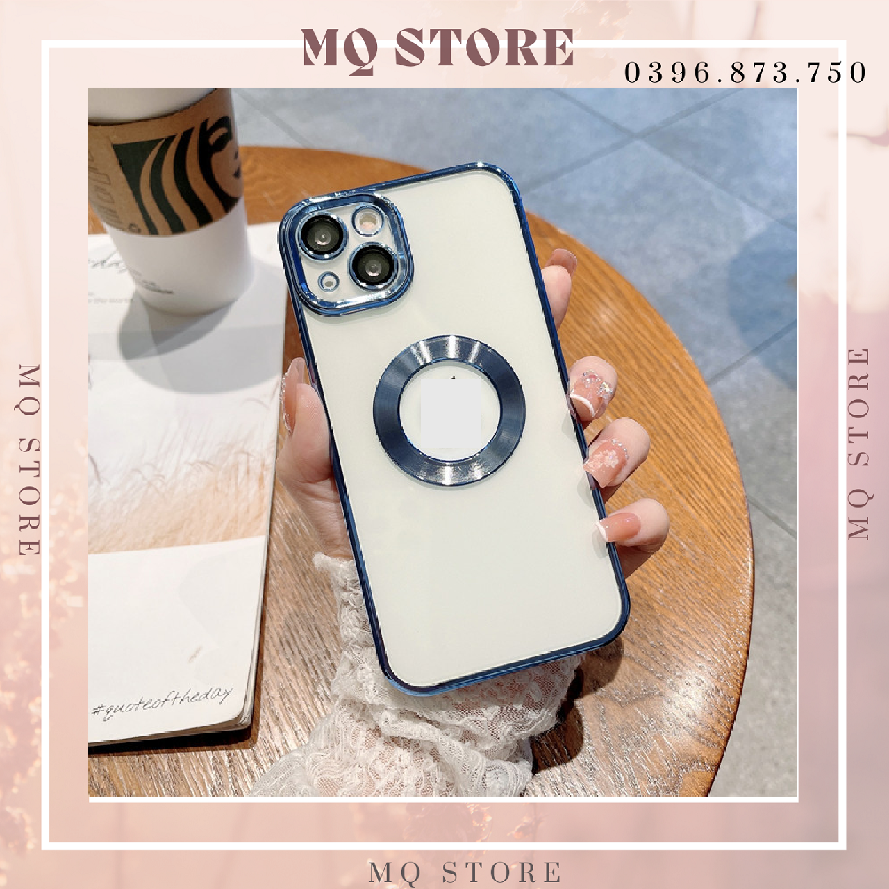 Ốp lưng viền màu lưng trong khoét tròn logo sang trọng dành cho iPhone 13, 13 Pro Max, 12 Pro Max