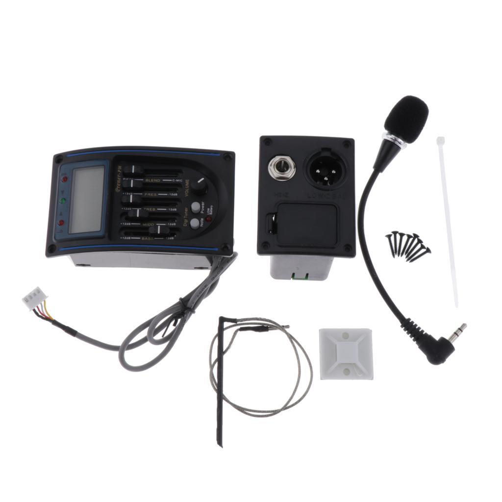Band Folk Guitar Preamp LCD Set Piezo Pickup  .
