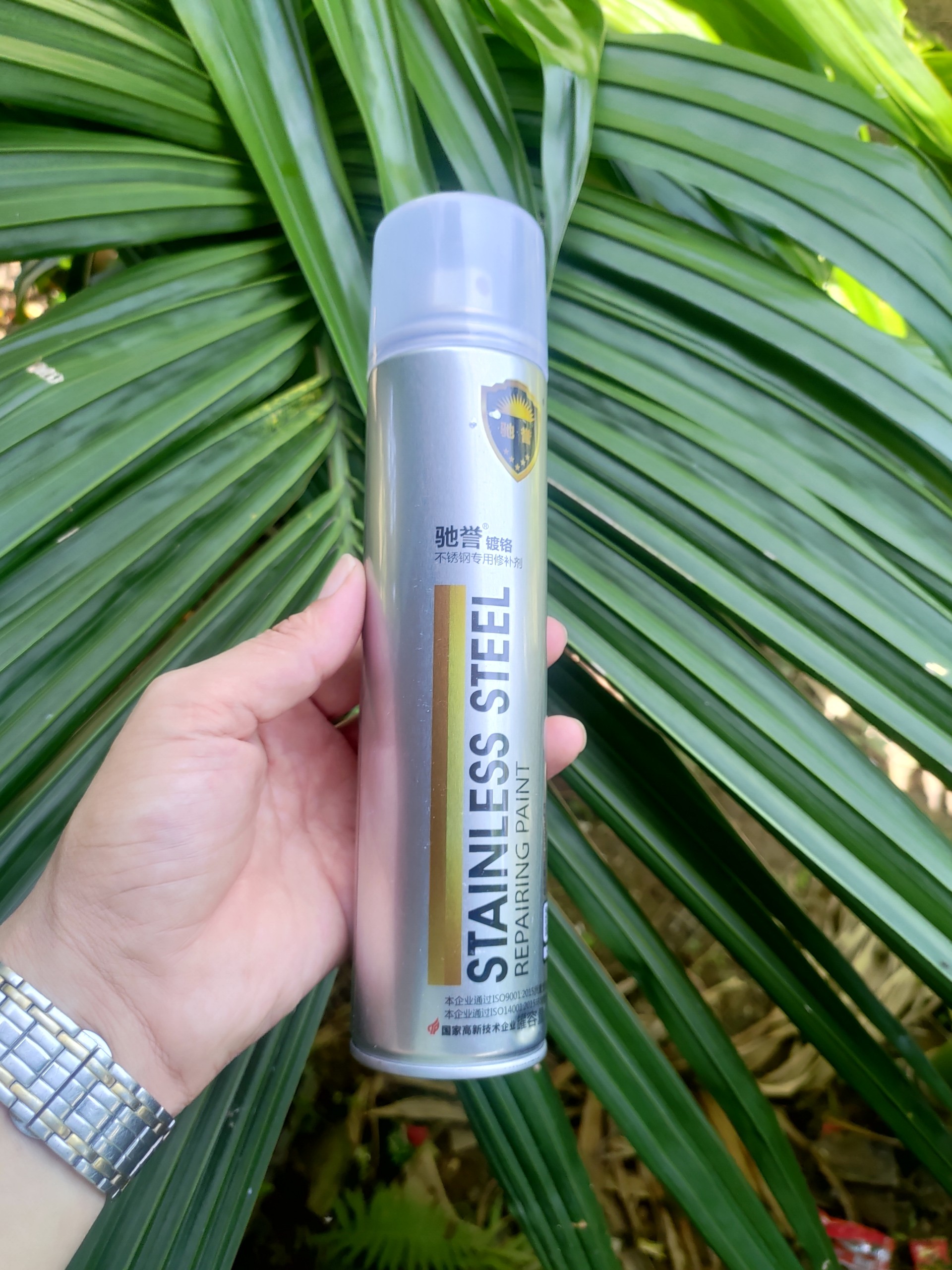 Sơn Bạc Mạ Crom màu inox Sáng Bóng 350ml sơn chịu nhiệt sơn bô xe chuyên dụng