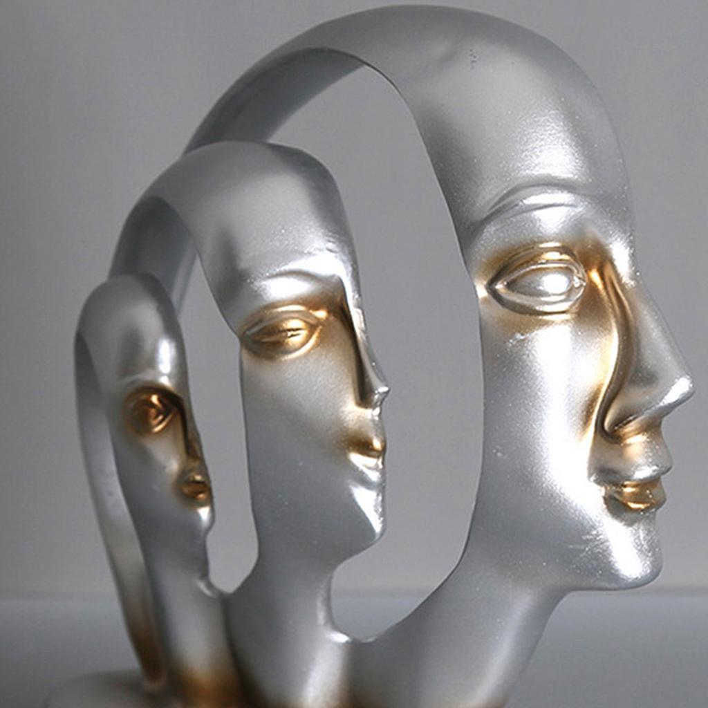 Modern Art Abstract Face Sculpture Figurine Home Resin Ornament