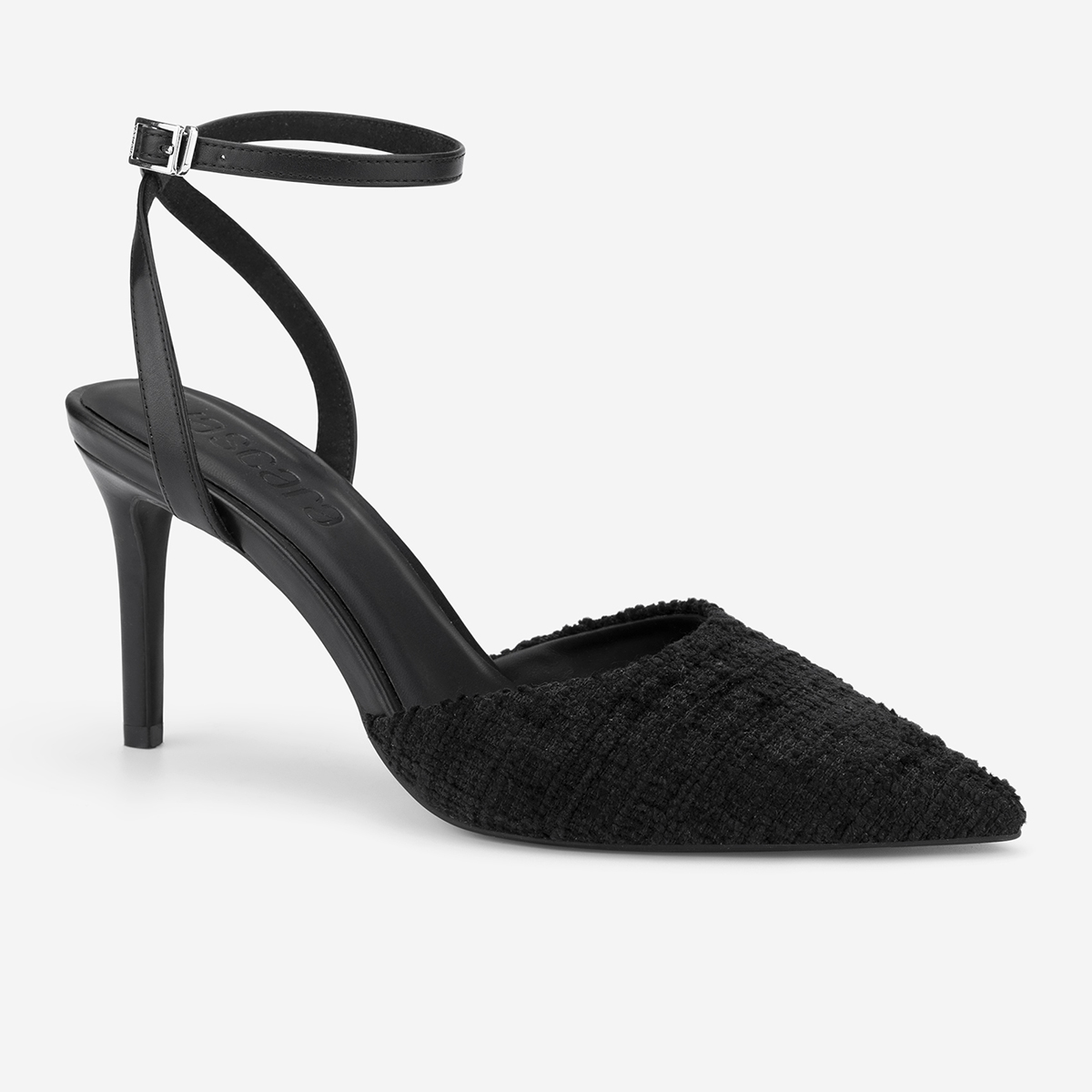 Vascara Giày Bít Mũi Nhọn Phối Vải Tweed - BMN 0716