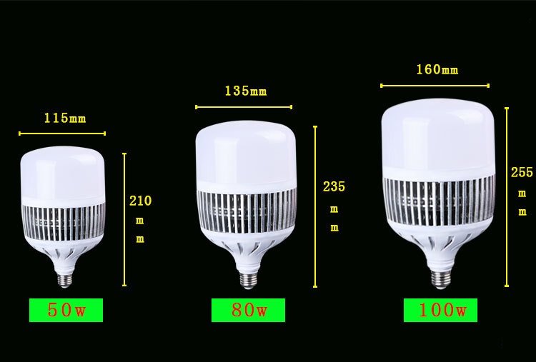 Bóng đèn Led Bulb 50w, 80w, 100w, 150w đui E27, tản nhiệt NHÔM, ánh sáng trắng, dùng cho chụp ảnh, quay phim, live stream