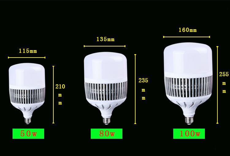 Bóng đèn Led Bulb 50w, 80w, 100w, 150w đui E27, tản nhiệt NHÔM, ánh sáng trắng, dùng cho chụp ảnh, quay phim,  live stream