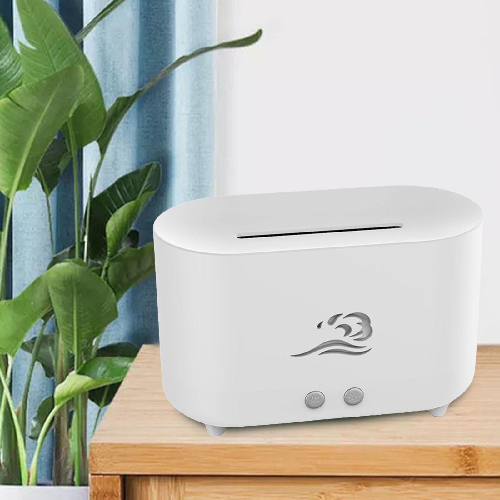 Air Humidifier USB Auto Shut Off with Realistic Flame Mist Silent with Night Light for Bedroom