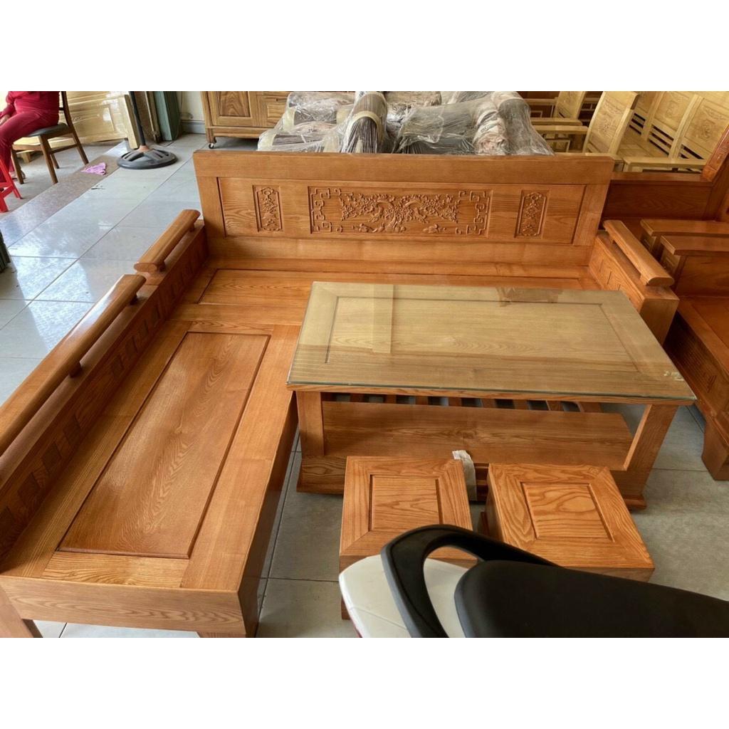 Sofa góc phòng khách gỗ sồi Mỹ giá thật