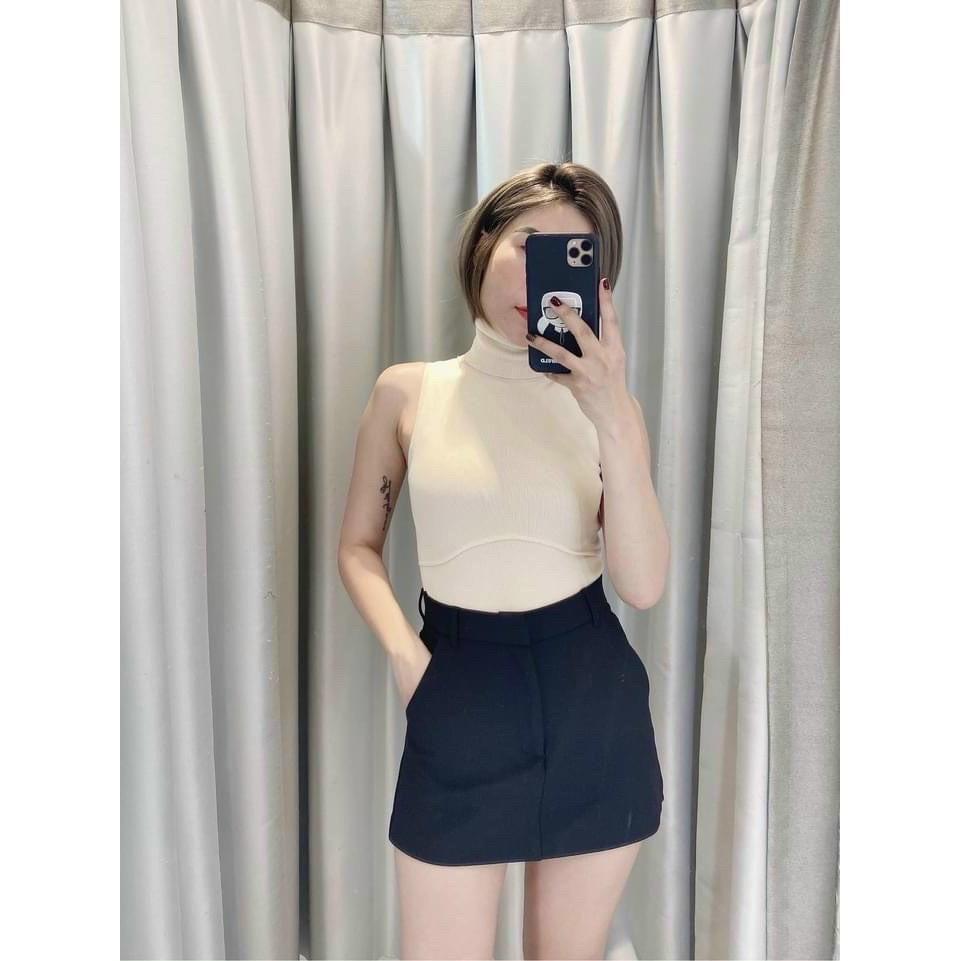 Quần váy chữ A 2 màu đen/ kẻ cho nữ CVN077