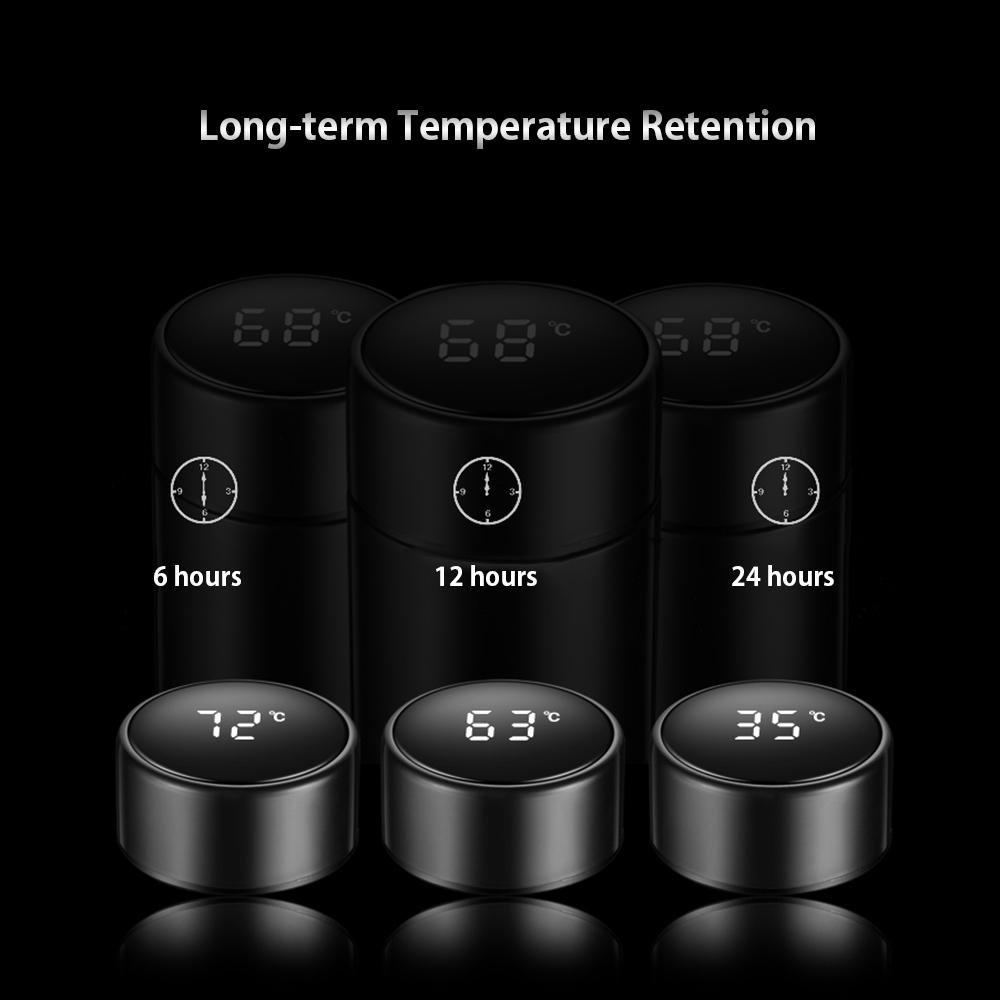 Bình cách nhiệt 500ml thông minh với màn hình LCD cảm ứng, chất liệu thép không gỉ