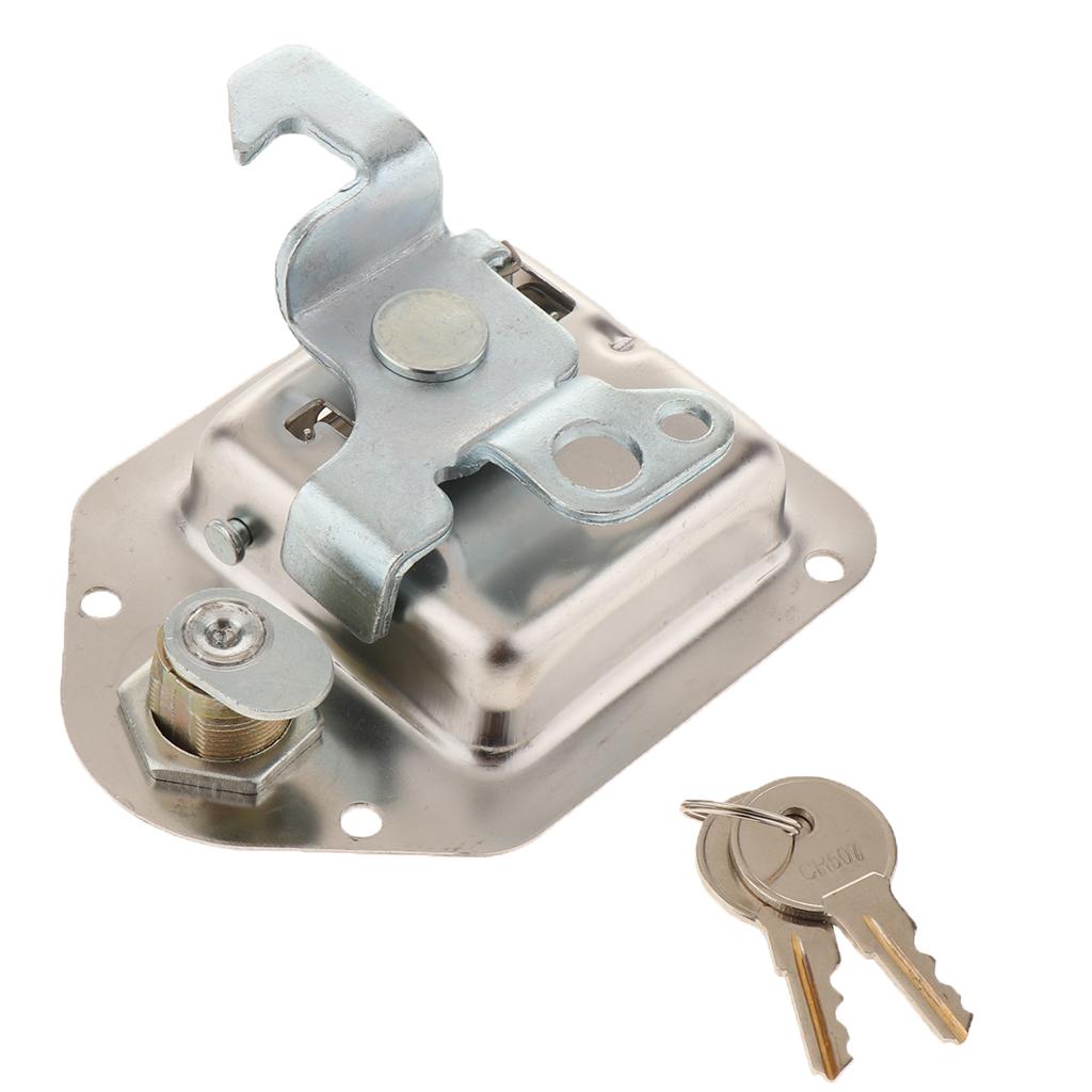 CHROME RV CAMPER TRAILER MOTORHOME PADDLE ENTRY DOOR LOCK LATCH W/ 2 KEYS