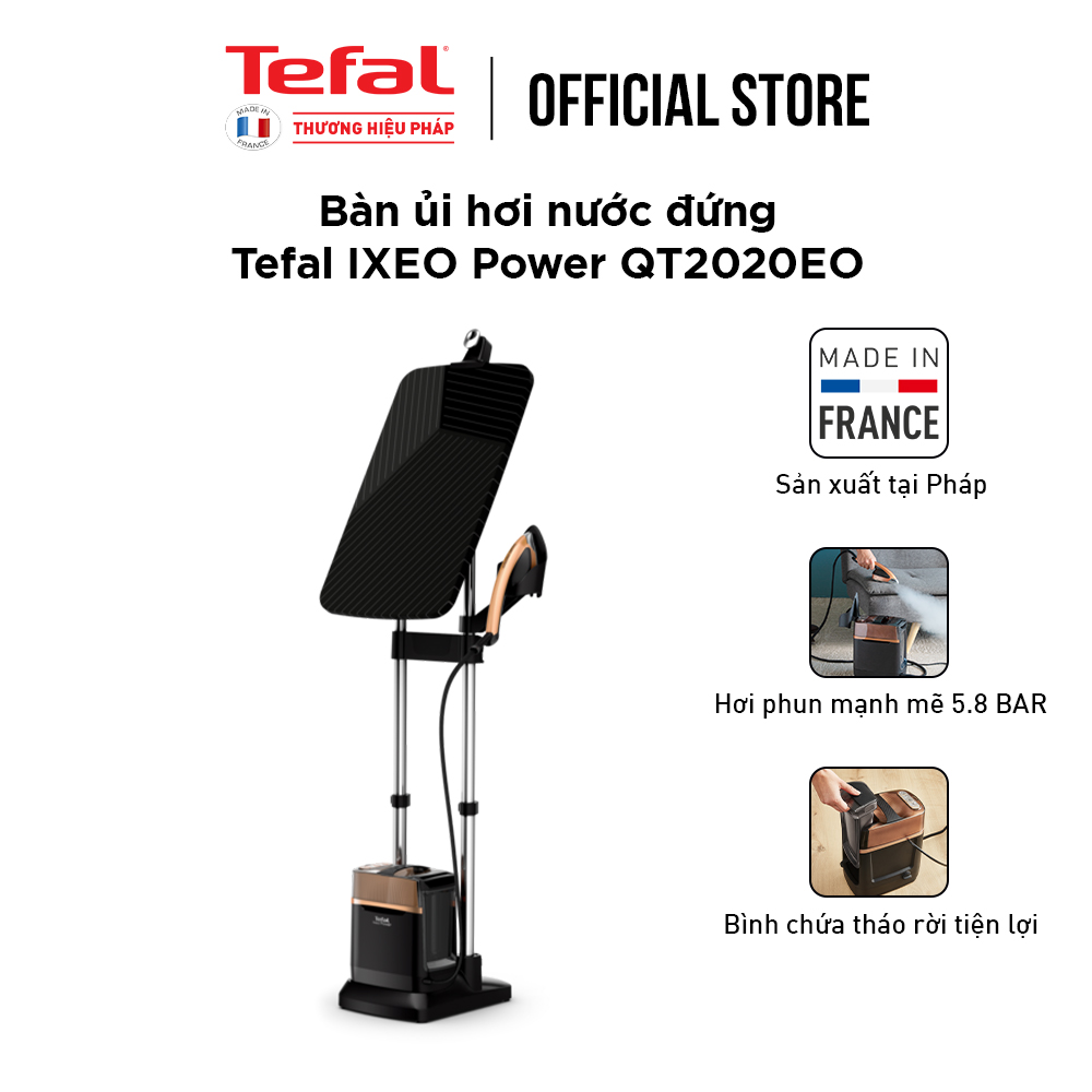 Bàn ủi hơi nước đứng Tefal IXEO Power QT2020EO - Sản xuất tại Pháp, 2170W, 1.1L - Hàng chính hãng