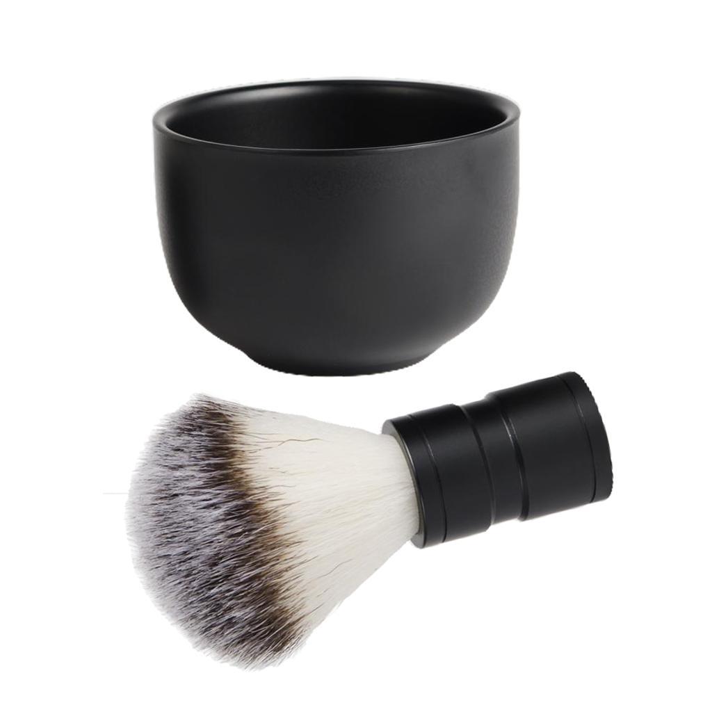 2 In1 Men Shaving Set StainlessSteel Shaving Soap Bowl Cup+Shaving Brush Kit