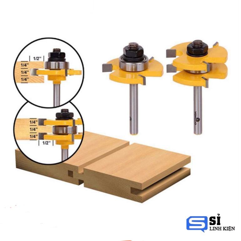 Bộ 2 mũi phay ghép ván gỗ hoặc khách tuỳ chọn