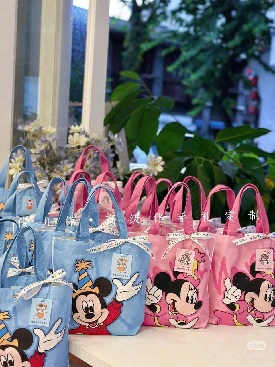 Túi Tote Vải Canvas MICKEY In Hình Hoạt Hình Cute – Quà Sinh Nhật, Đi Học, Đi Chơi – Size 27x24x8cm, 2 Màu Xanh Hồng - HÀNG CHÍNH HÃNG MINIIN