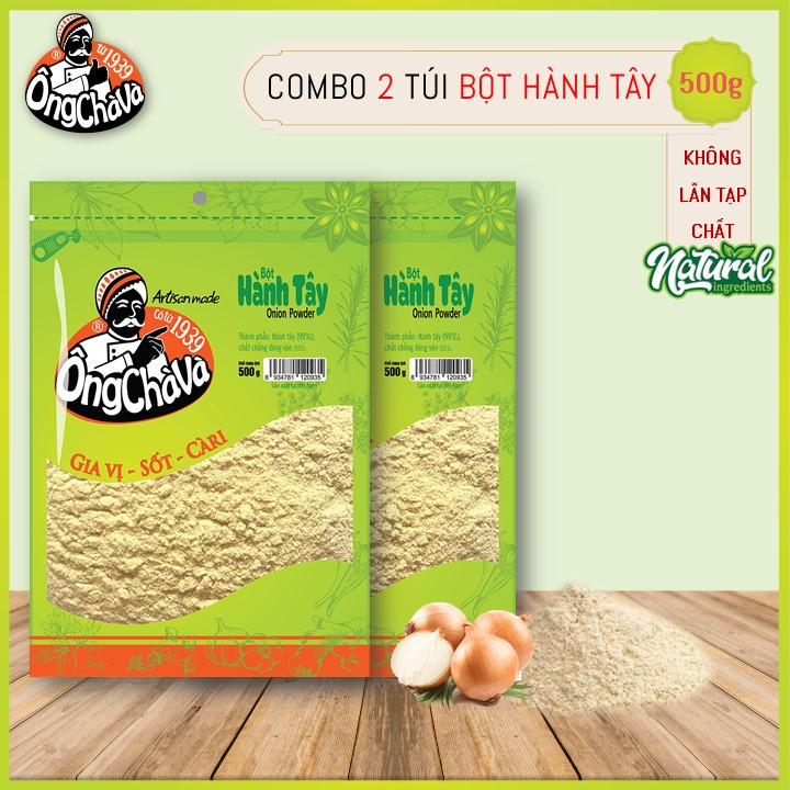 Combo 2 Túi Bột Hành Tây Ông Chà Và 500g (Onion powder)