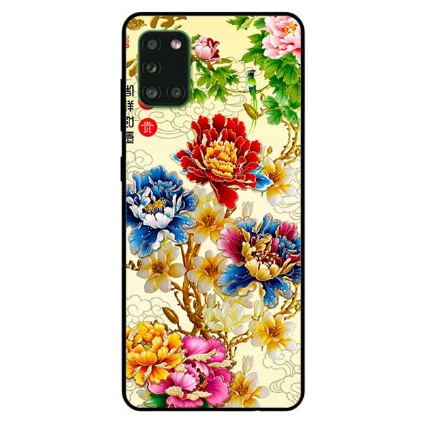 Ốp lưng dành cho Samsung Galaxy A31 mẫu Mẫu Đơn Vàng Xanh