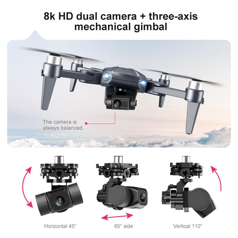 RG106 Pro DRONE 8K chuyên nghiệp 5G GPS WiFi HD Camera Dual Dron 3 Trục Gimbal Không chổi than Động cơ chống lắc RC Máy bay không người lái Quadcopter