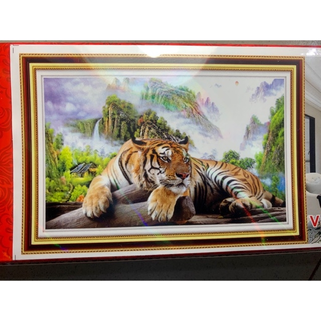 Tranh đính đá Mãnh hổ - chưa đính