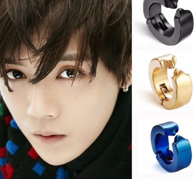 Khuyên tai nam kẹp vành bản dày không cần bấm lỗ