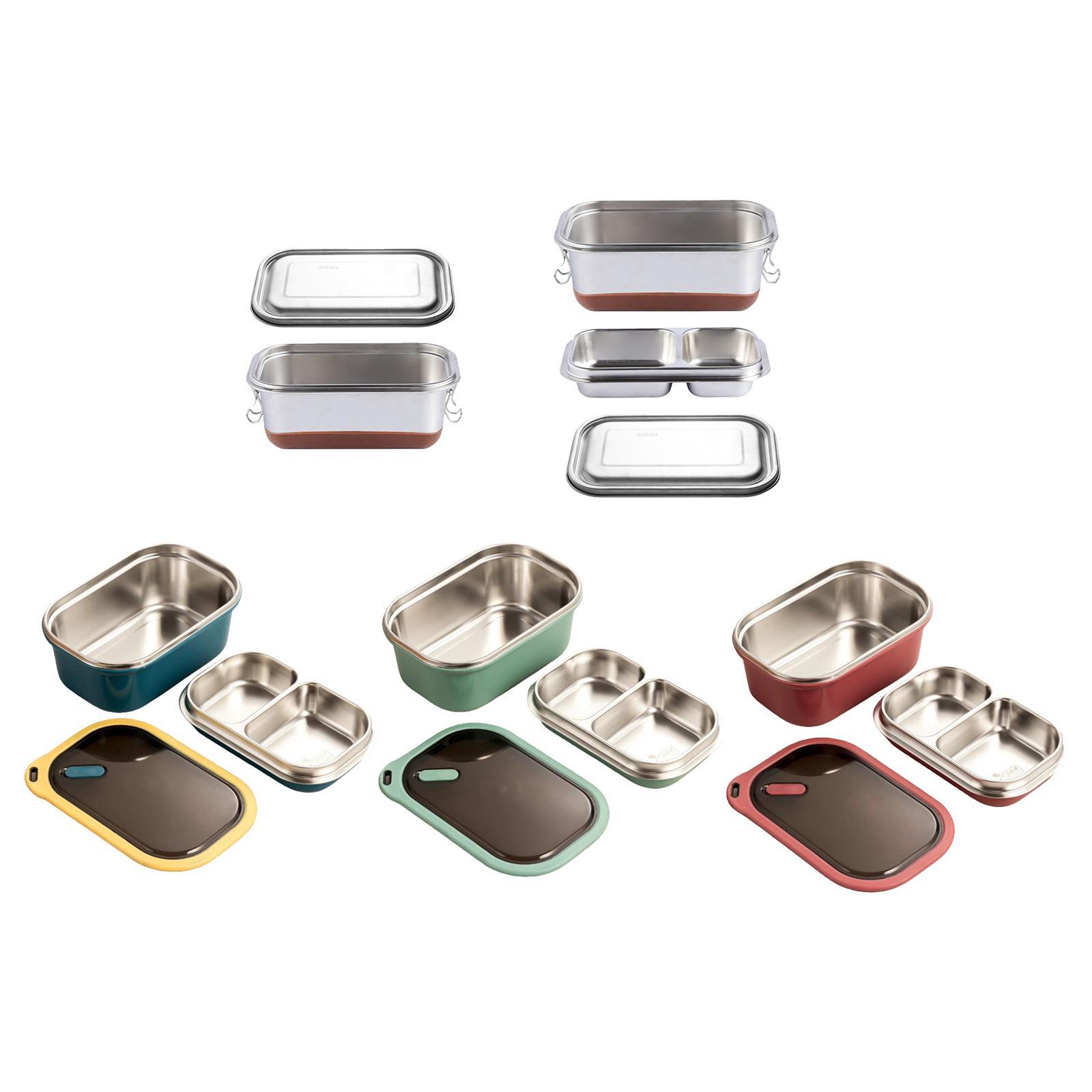 1.2L Stainless Steel Bento Lunch Food Box Container Outdoor Meals Use