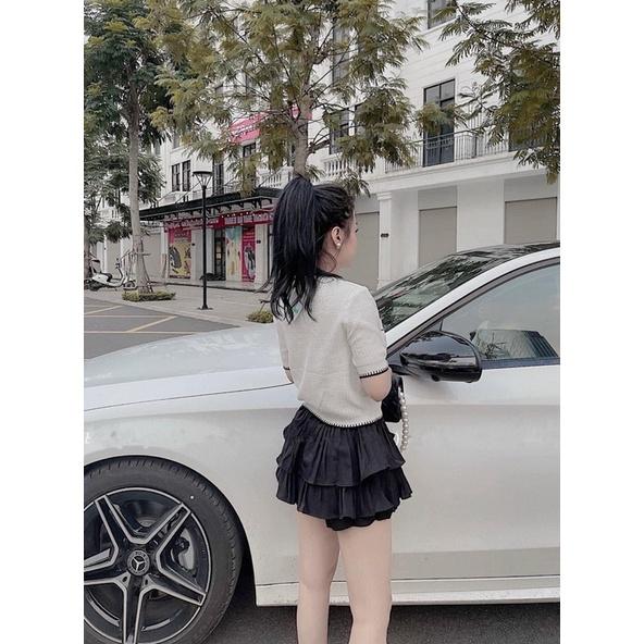 Áo len nữ đẹp, áo len tay lỡ 2 màu đen, trắng