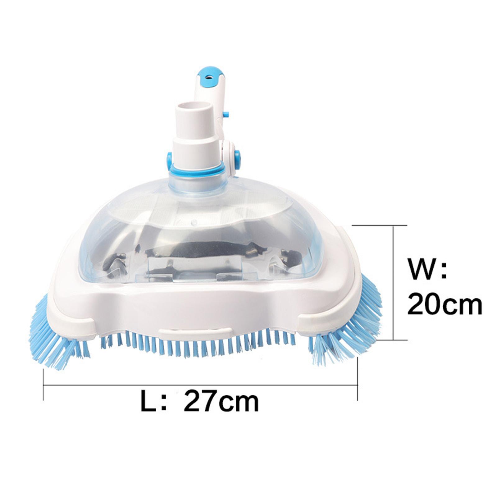 1pc Heavy Duty Swimming Pool Vacuum Cleaning Brush Head with Side Brush Rotatable Hose Adapter Weighted Suction Swimming Pool Cleaning Brush Tool