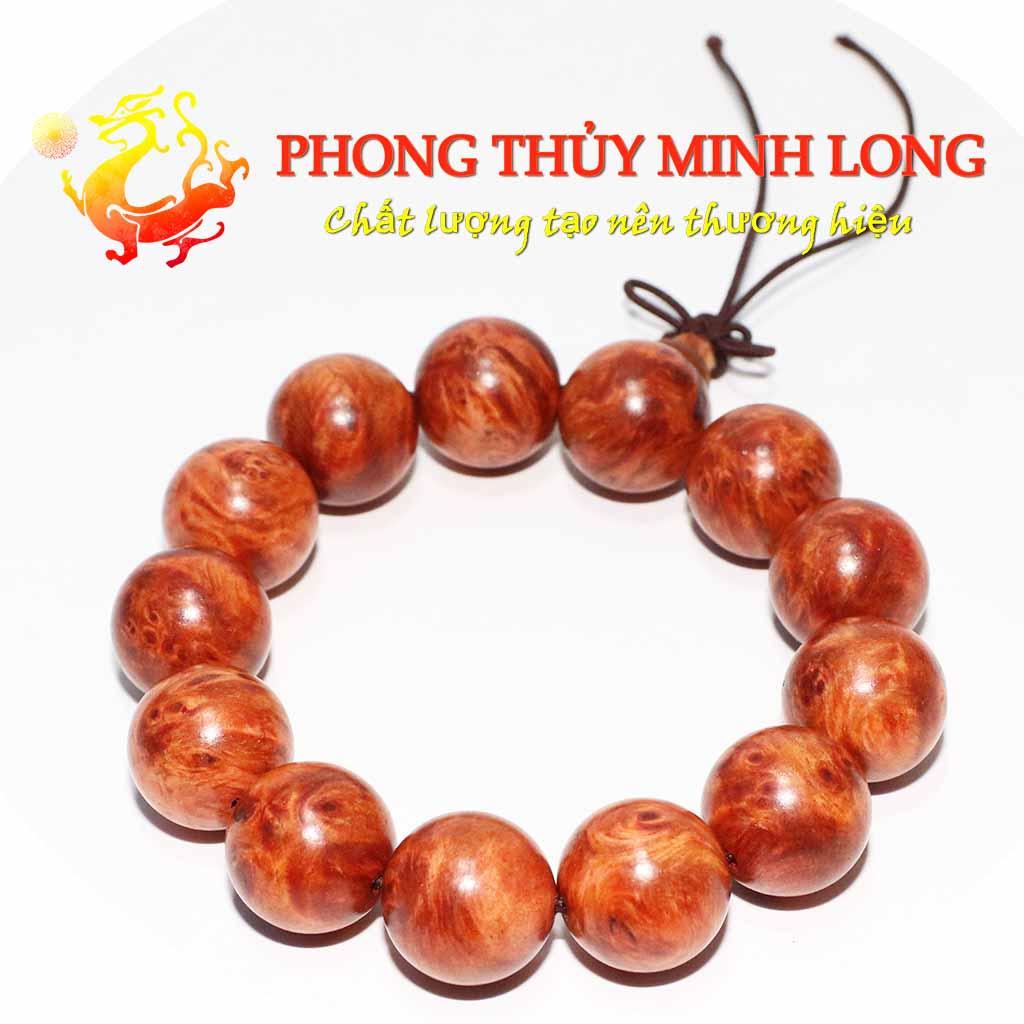 Vòng tay gỗ nu Huyết Rồng siêu đẹp size 18 ly hạt tròn