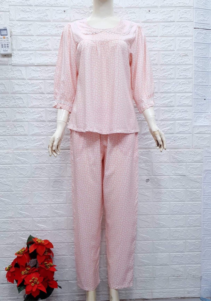 [40kg - 80kg] Đồ Bộ Măc Nhà, Đồ Bộ Nữ Tole (Lanh) 2 Da Tay Quần Dài Tay Lỡ Bigsize, Màu Số 2