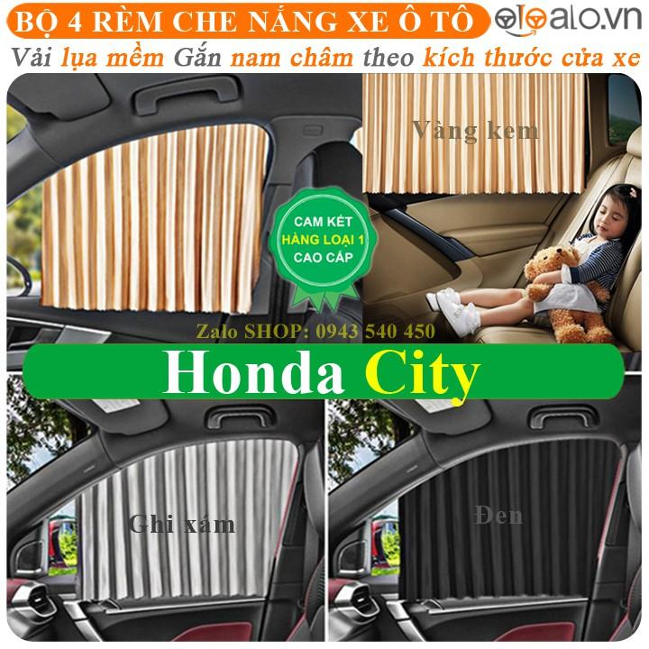 Rèm che nắng xe Honda City Vải Lụa Cao Cấp Gắn Nam Châm Keo 3M