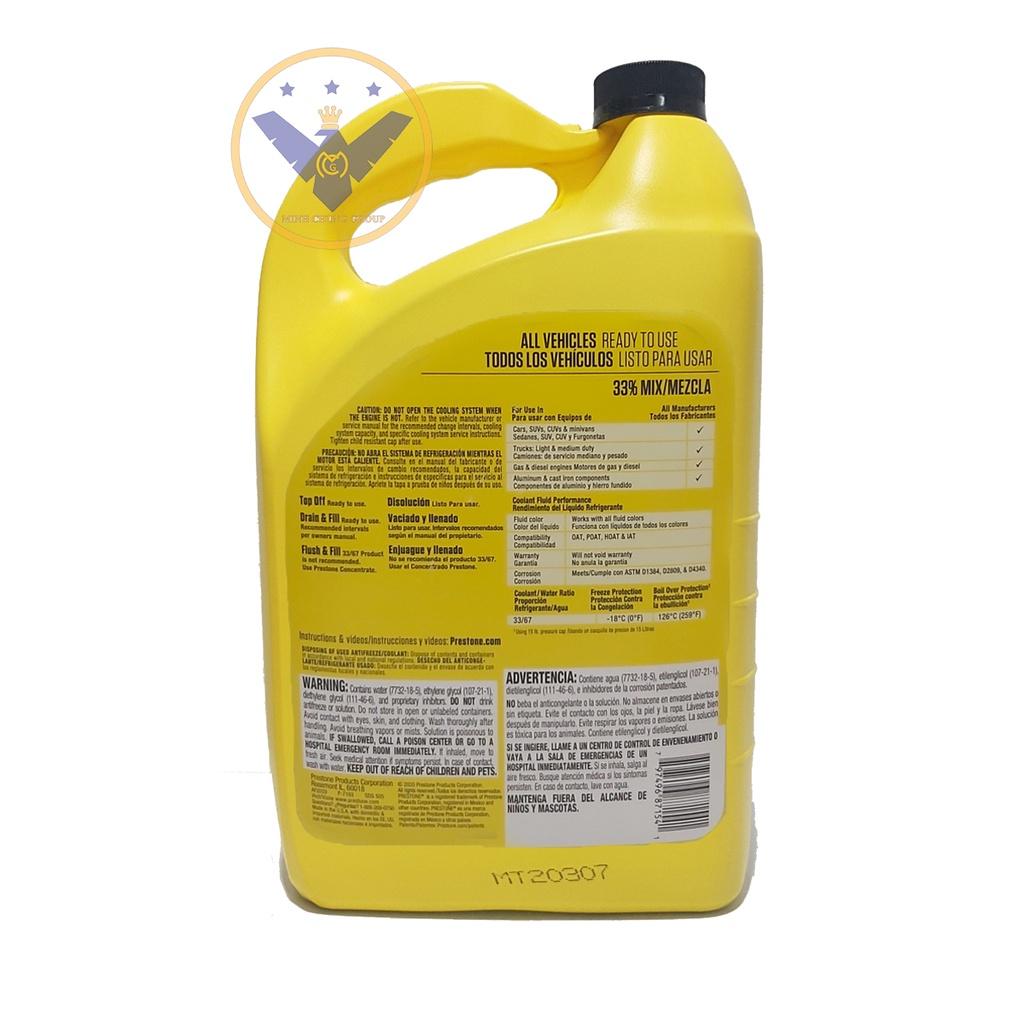 BỘ Nước làm mát động cơ ô tô PRESTONE, (màu xanh lá cây) can 3.78L+ SÚC Két NƯớc Bluechem 200ml