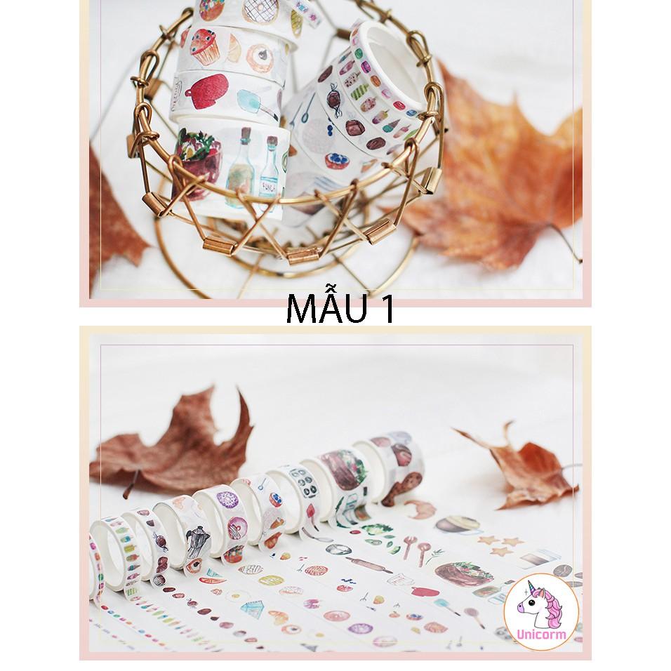 Set 10 cuộn băng dính trang trí - băng keo trang trí siêu đẹp trang trí scrapbook, sổ tay planner