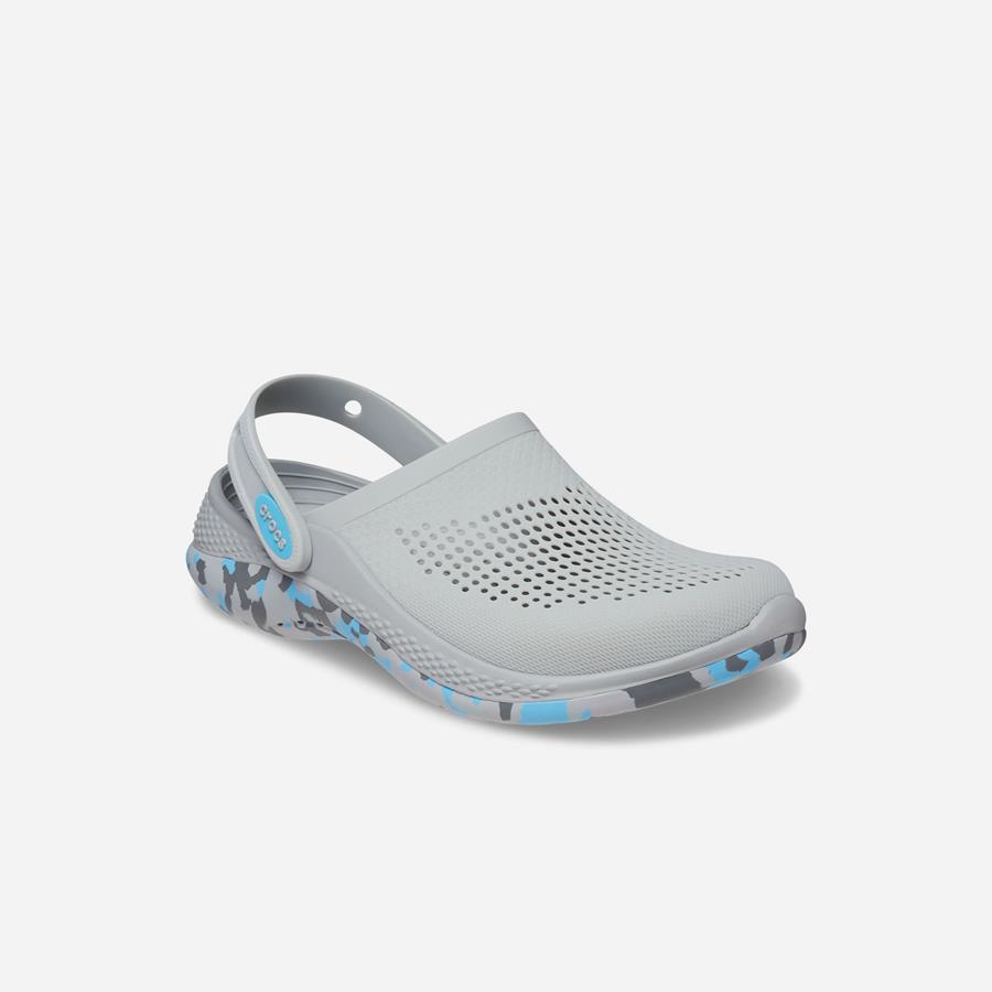 Giày lười unisex Crocs FW LiteRide 360 Clog U Marbled LGy/Oxgn - 207634-0ZU