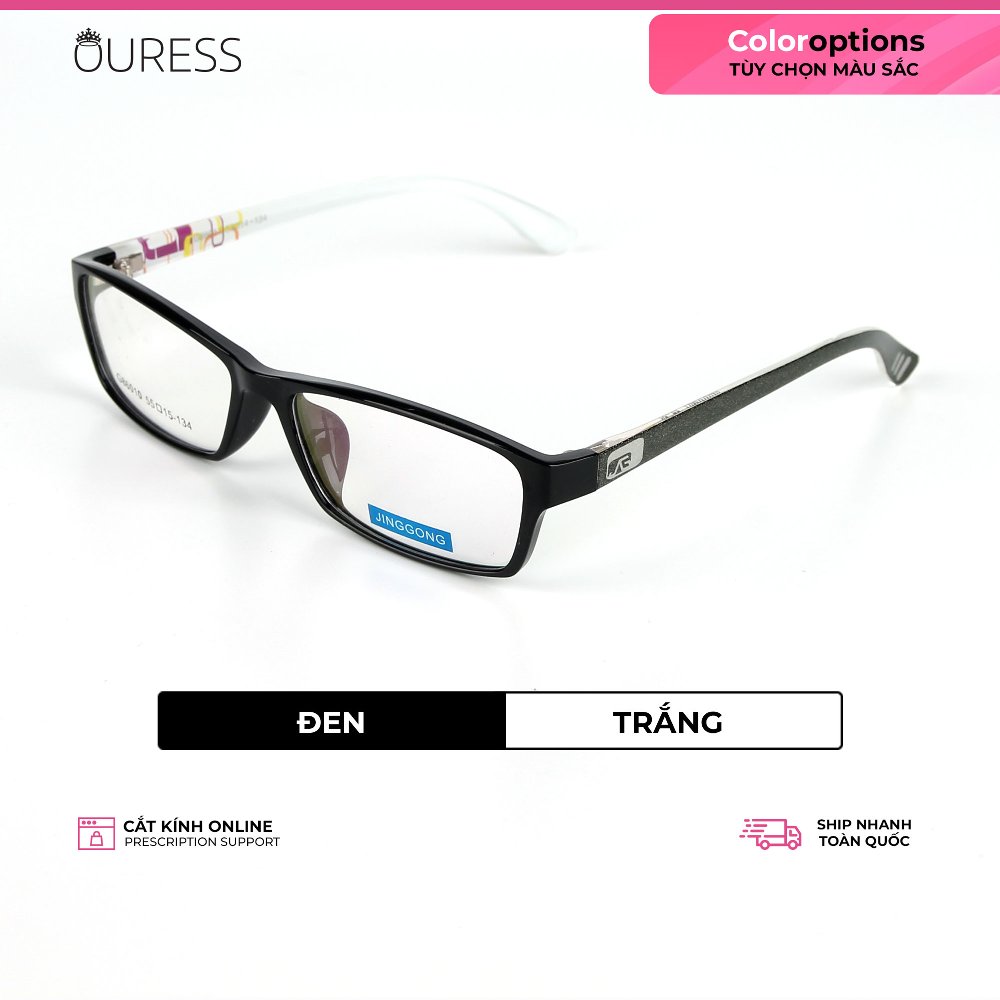 Gọng kính nhựa dẻo tr90 thời trang nam nữ Ouress 86010