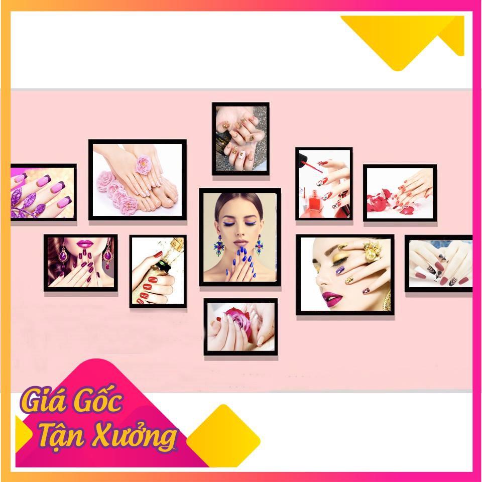 BỘ 11 TRANH DECAL TẤM CỨNG DÁN TRANG TRÍ SPA + NAIL + TÓC + PHUN XĂM