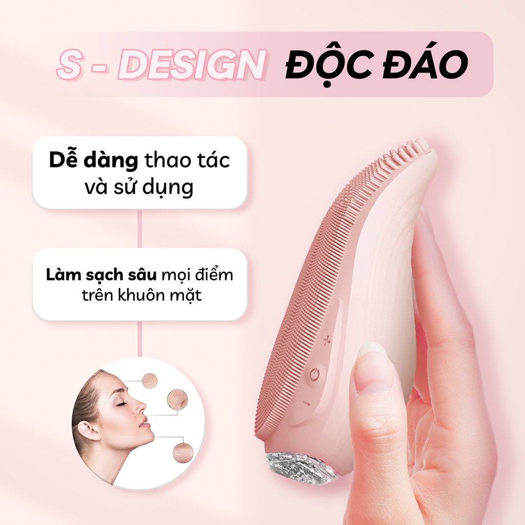 Máy Rửa Mặt Mini Cầm Tay Crénot Nia P5 Chính Hãng, Sử Dụng Sóng Âm Và Silicone Siêu Mềm Sạch Sâu Bụi Bẩn Trang Điểm Ngừa Mụn - Máy Rửa Mặt Massage Mát xa Matxa Tốt Chăm Sóc Da Dầu Mụn Nhạy Cảm Cho Nam Nữ