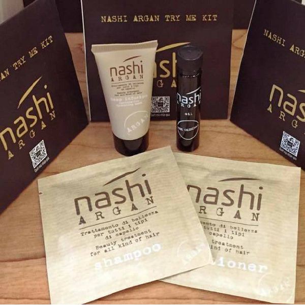 BỘ NASHI ARGAN TRY ME KIT (GỘI 15ML + XẢ 15ML + HẤP 20ML +TINH DẦU 5ML)