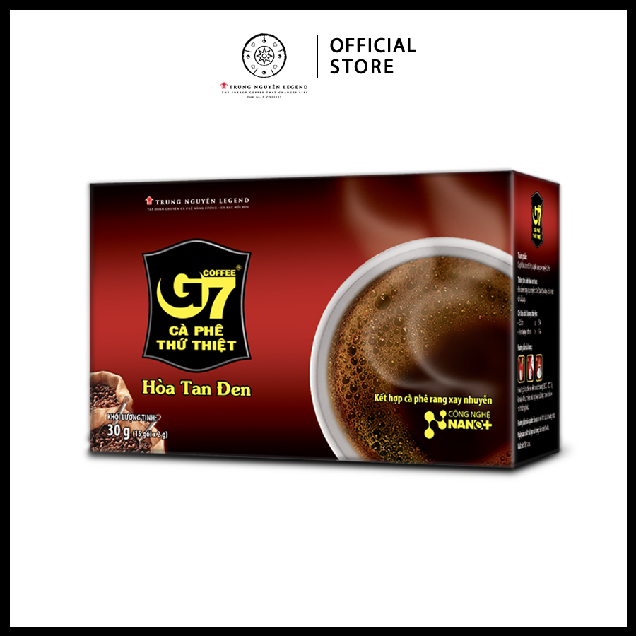 Trung Nguyên Legend - Cà phê G7 hòa tan đen - Hộp 15 gói x 2gr