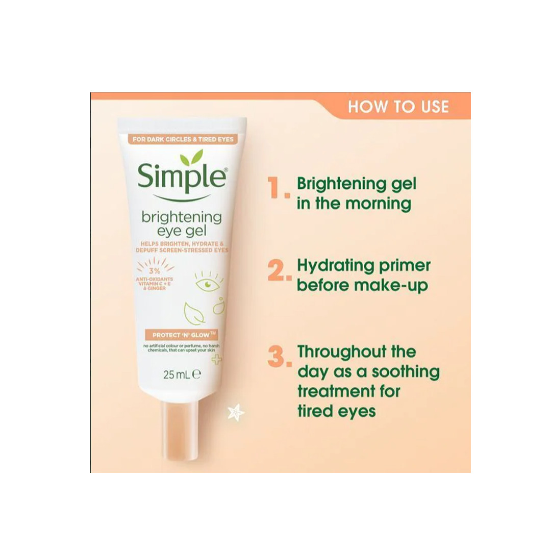 Kem mắt Simple Protect 'N' Glow Brightening Eye Gel 25ml