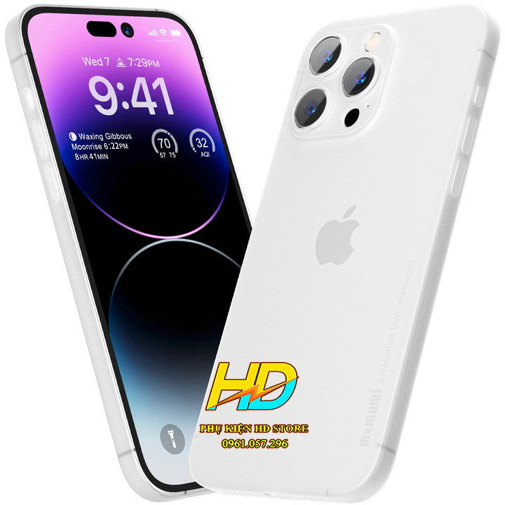 Ốp Lưng Siêu Mỏng Dành Cho iPhone 14 Pro Max / 14 Pro / 14 Plus / 14 Chính Hãng Memumi Không Bám Vân Tay, Bảo Vệ Camera - Hàng Chính Hãng