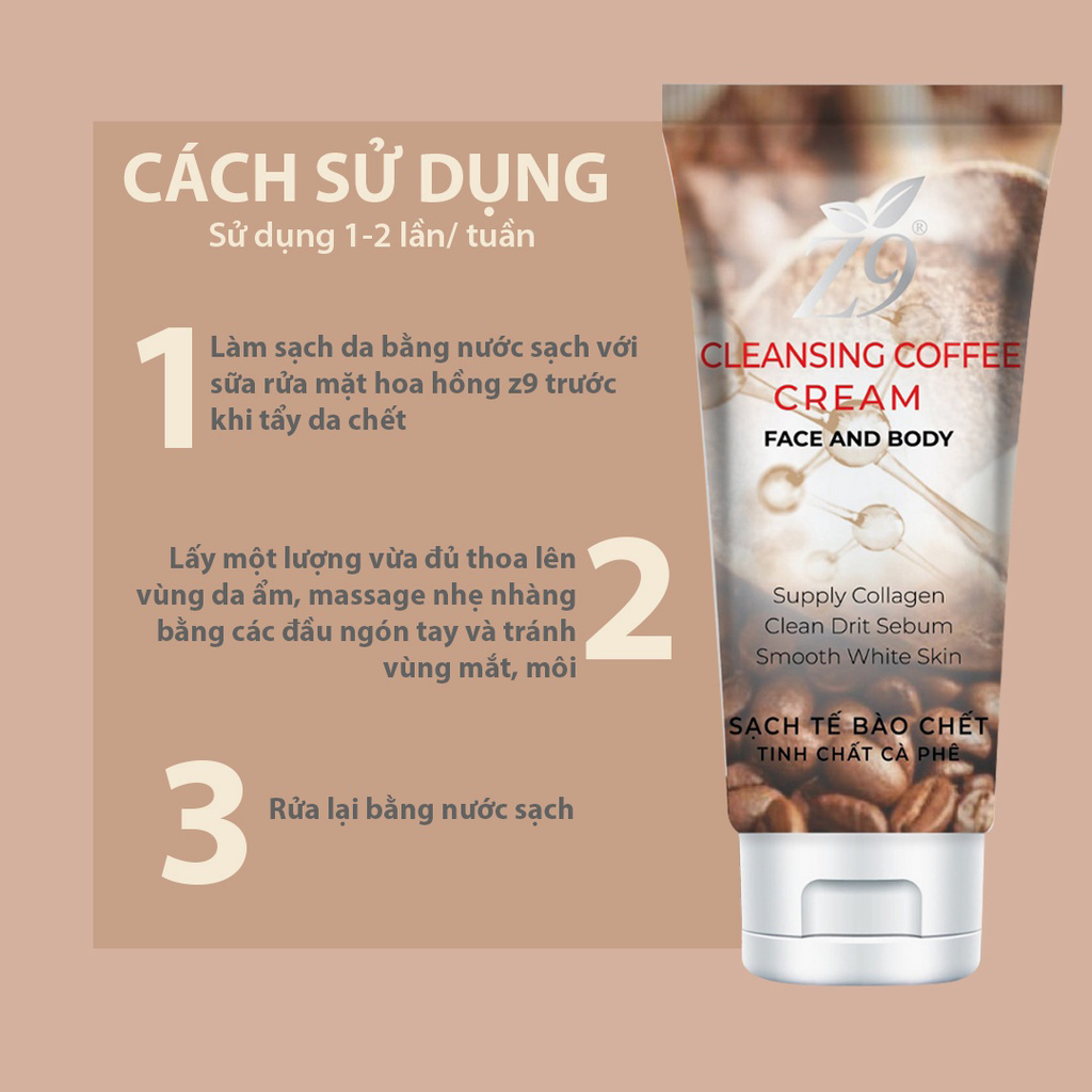 Tấy Tế Bào Chết Cafe Z9 Da Dầu Làm Sạch Tế Bào Chết Da Trắng Sáng Z81