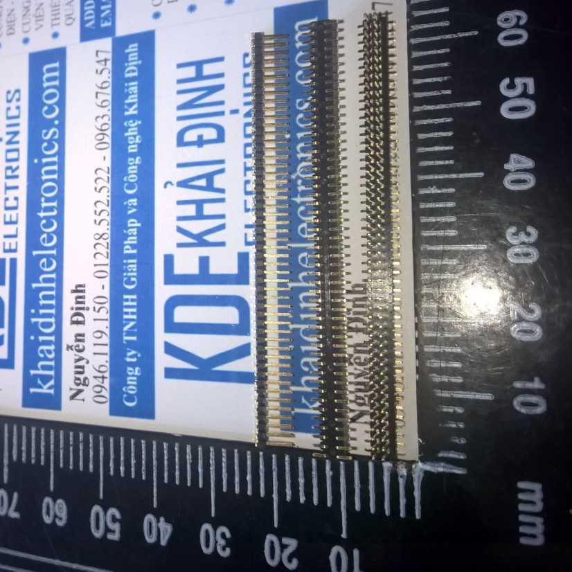 Lượt 1.27mm đực, đôi, dán 2x50p kde0606