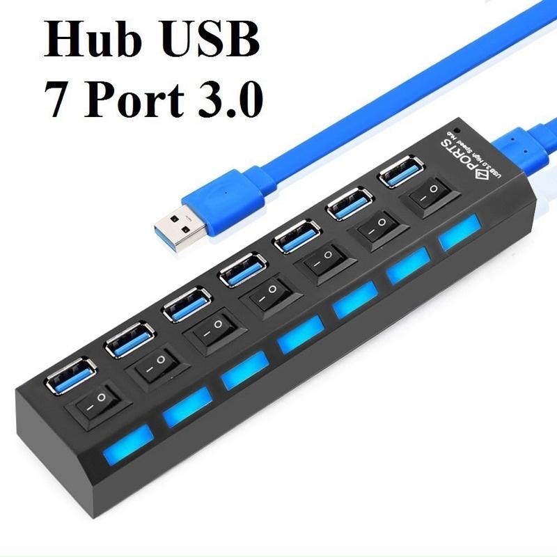 Bộ chia USB 7 cổng 3.0, ,có công tắc