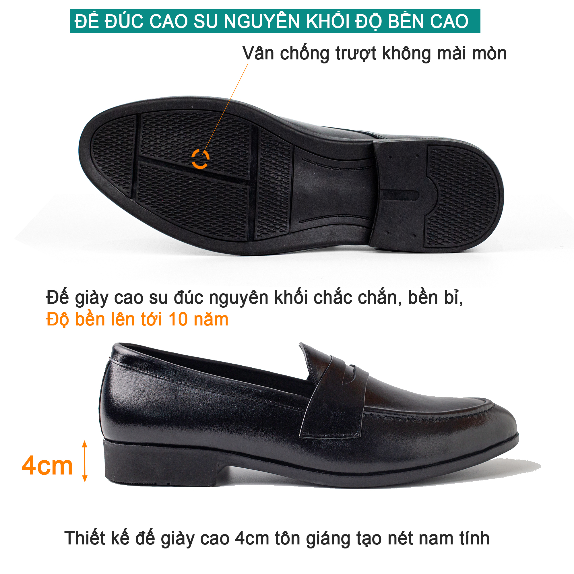 Hình ảnh Giày lười da nam công sở Bụi Leather G120 - Da bò Nappa cao cấp - Bảo hành 12 tháng