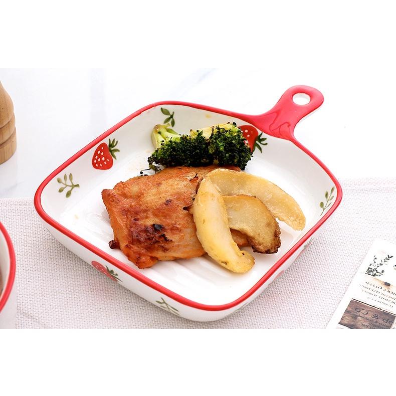 Bộ bát đĩa sứ dễ thương ăn cơm Dâu Tây decor cao cấp trang trí bàn ăn