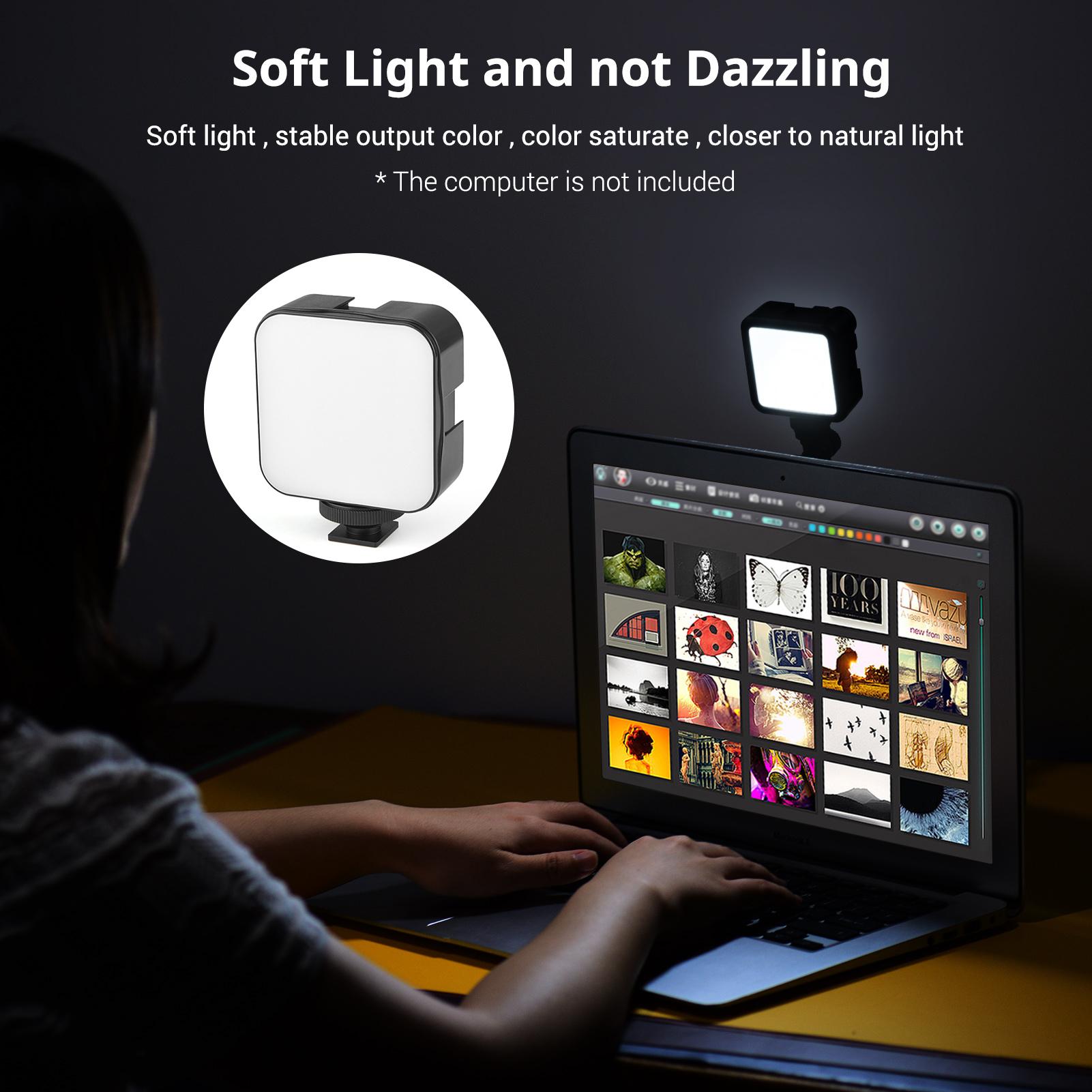 Bộ chiếu sáng mini 5W Đèn LED 6500K có thể điều chỉnh độ sáng, 3 Giá treo + Giá đỡ cho máy tính