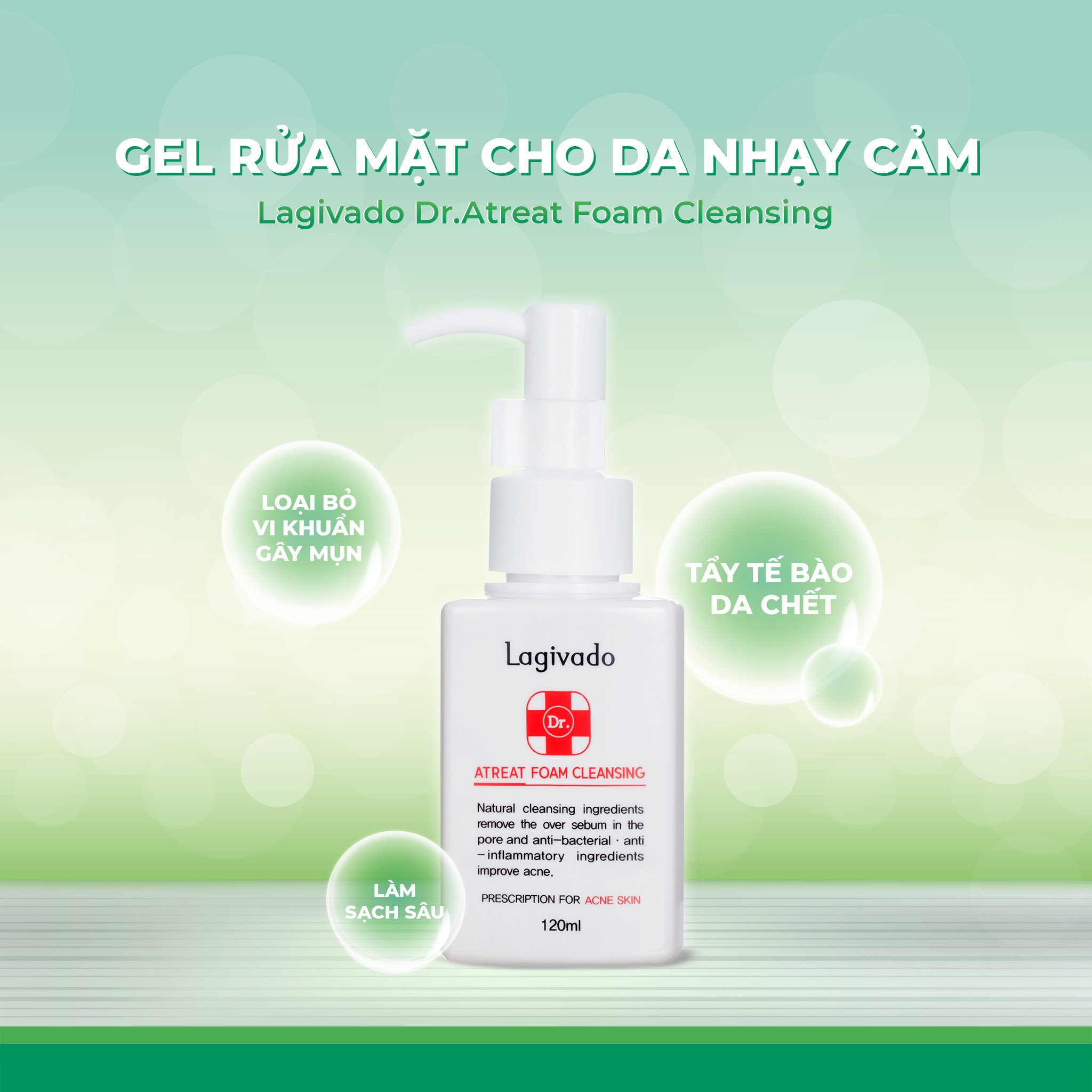 Sữa rửa mặt cho da nhạy cảm HÀN QUỐC CLEANSING OIL LAGIVADO DR.ATREAT 120 ml