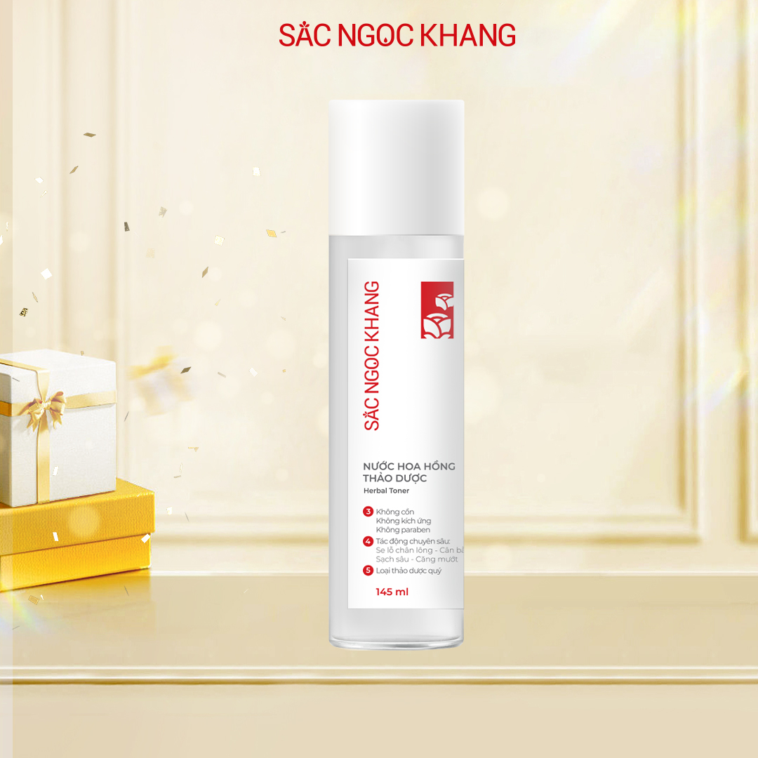 Nước Hoa Hồng Sắc Ngọc Khang 145ml chiết xuất từ 5 loại thảo dược giúp da cân bằng độ ẩm